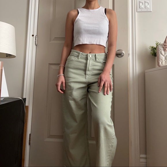 Seven Seven Wide Leg Sage Green Jeans - Picture 2 of 5